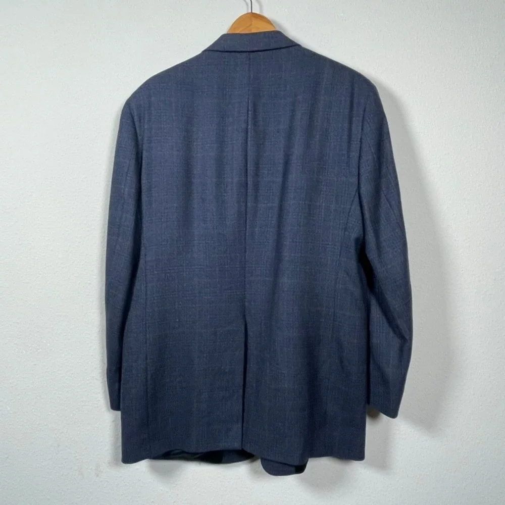 Austin Reed Blazer Mens 44R Blue Glen Plaid Wool Sport Coat USA Wright & Simon